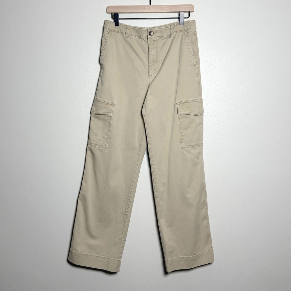 LOFT Womens Cargo Pants 6 Tan‎ Khaki High Rise Straight Utility Twill